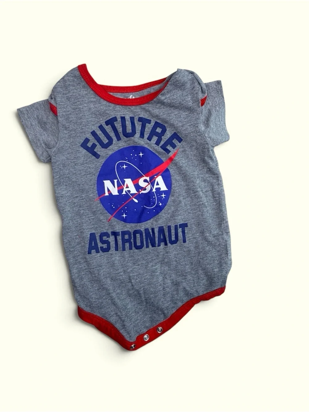 Nasa Grey and Red 'Future Astronaut' Baby Bodysuit (18M)